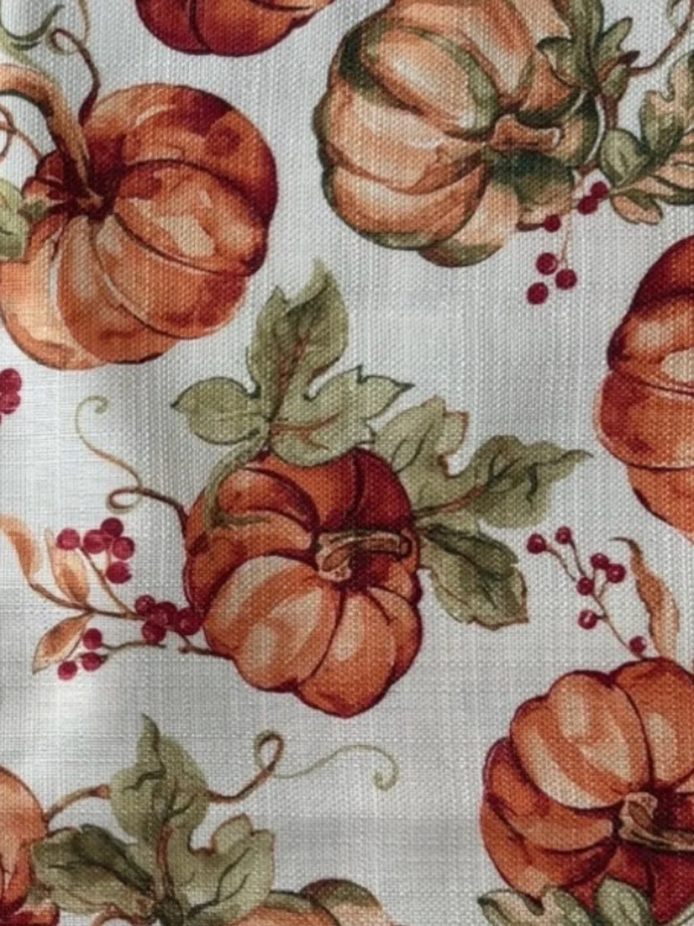 Fall Tablecloth Holiday Pumpkin Berries Leaves Festive Autumn Large 100” x 120”